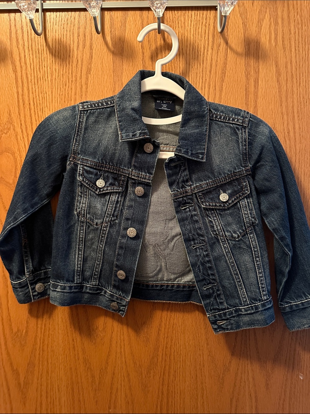 Kids Denim Jacket - Dark Blue with Mickey on back